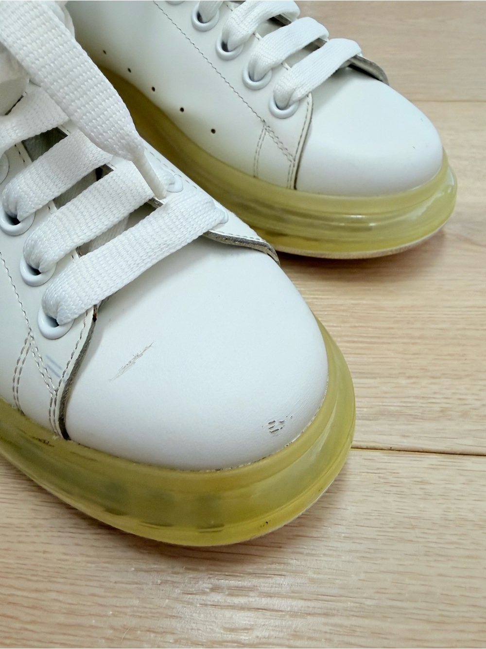 ALEXANDER MCQUEEN Woman’s  Oversized Transparent Sole Sneakers Size 9 - Picture 9 of 16